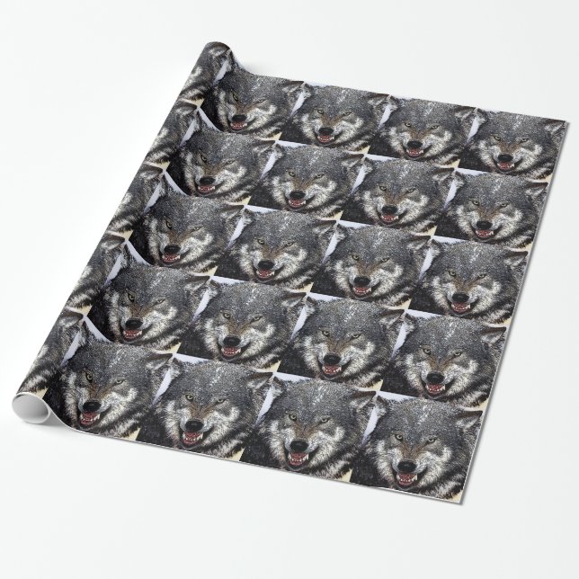 Papier Cadeau Loup sauvage (Déroulé)
