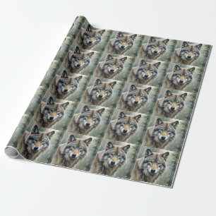 Papier Cadeau Loup solitaire Motivation Art Inspirationnel