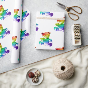 Papier Cadeau L'ours en peluche en métal brossé SlipperyJoe's dé
