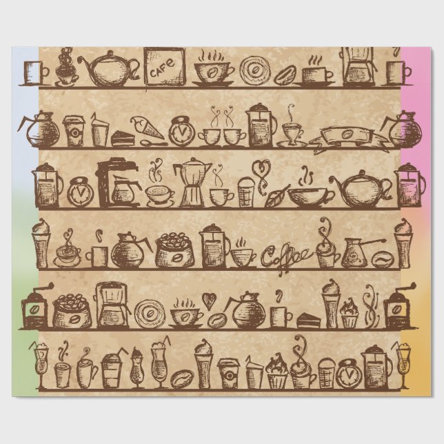 Papier Cadeau Louveur de café (Plat)