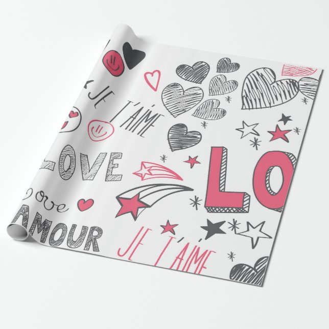 Papier Cadeau Love (Déroulé)