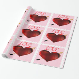 Papier Cadeau Love Forever Stamp Wrapper Papier