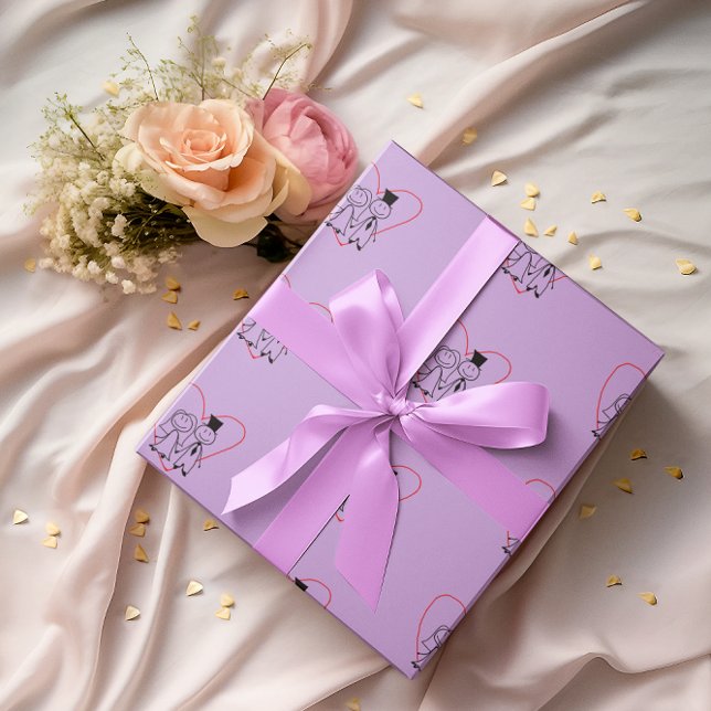 Papier Cadeau Love Heart Couple Mariage (Créateur téléchargé)