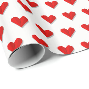 Papier Cadeau Love Heart Origami Vector Motif Valentine