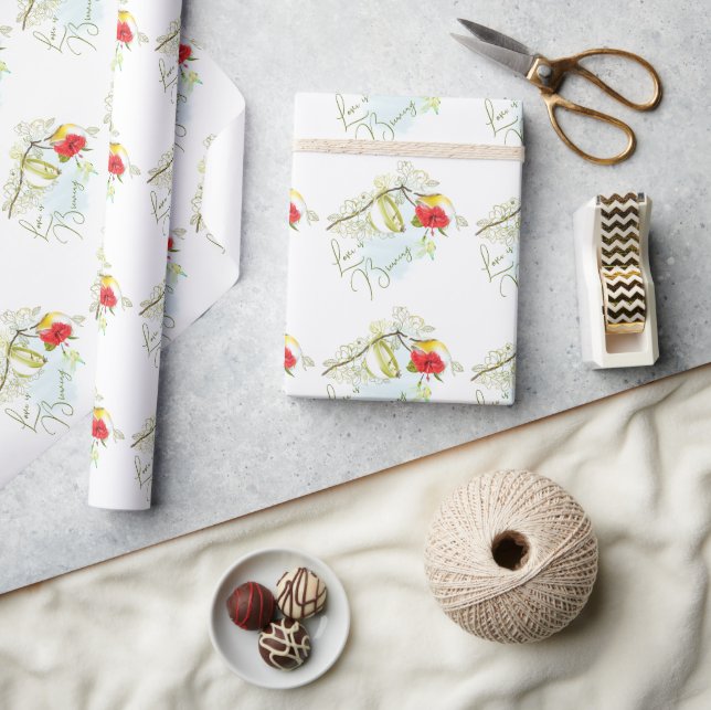 Papier Cadeau Love Is Brewing Hummingbird Tea Party (Artisanat)