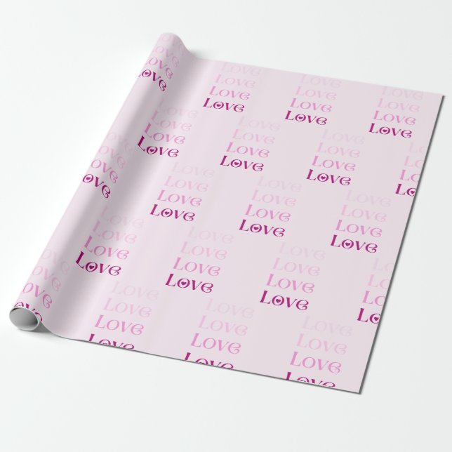 Papier Cadeau Love Love Love Love Wrapper Papier (Déroulé)