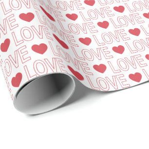 Papier Cadeau Love Motif papier à envelopper - Plan rouge