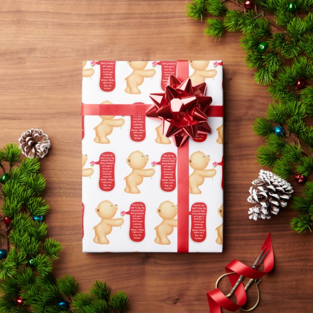 Papier Cadeau Love Notes Valentine’s Wrapping Paper (Cadeau de vacances)