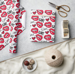 Papier Cadeau Love Red Lips