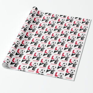 Papier Cadeau Love soccer