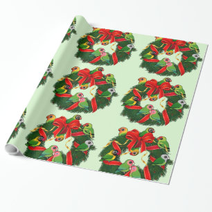Papier Cadeau Lovebirds Birdoré couronne de Noël