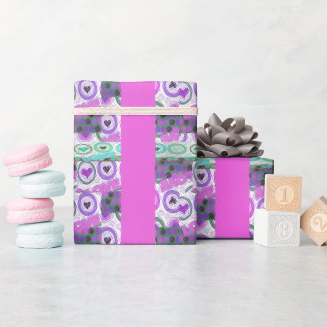 Papier Cadeau Lovely Love Heart Motif Art Imprimer (Baby Shower)