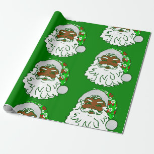 Papier Cadeau luau noël hawaïen afrique noir santa claus