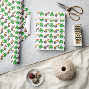 Papier Cadeau Lucky Day Shamrock Rainbow St. Patrick's Day