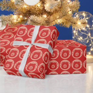 Papier Cadeau Lucky Sac chinois Nouvel An Rouge rose