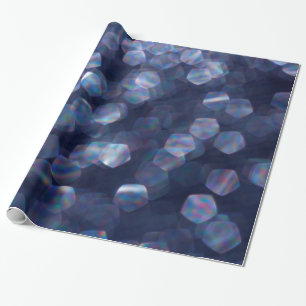 Papier Cadeau Lumières Bokeh Blue Sparkle