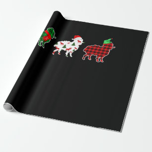 Papier Cadeau Lumières de l'arbre de Noël des moutons amusants