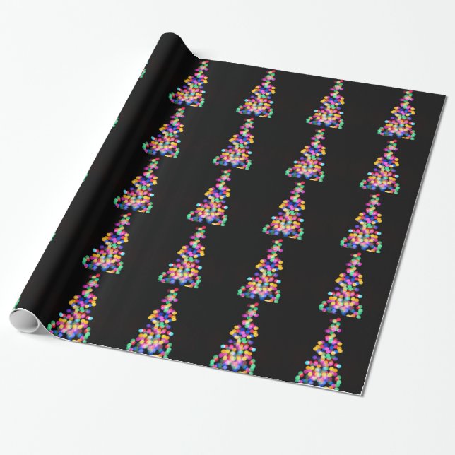 Papier Cadeau Lumières de Noël floues (Déroulé)