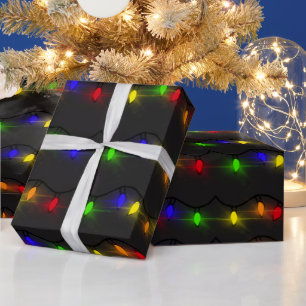 Papier Cadeau Lumières de Noël scintillantes