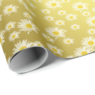 Papier Cadeau Lumineuse, couronne, papier, jaune, belle, florale