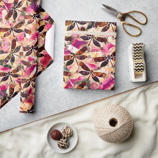 Papier Cadeau Lumineux libellules (Artisanat)