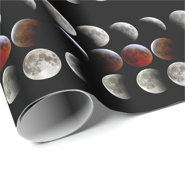 Papier Cadeau Lunar eclipse (Coin rond)