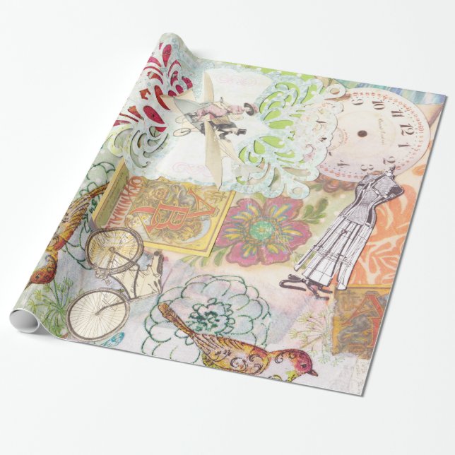 Papier Cadeau lunatique vintage moderne (Déroulé)