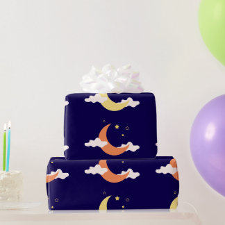 Papier Cadeau Lune et étoiles