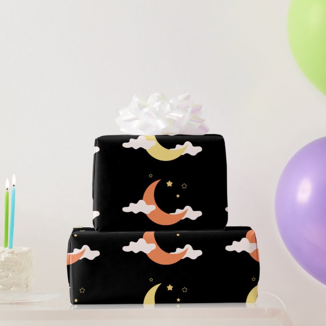 Papier Cadeau Lune et étoiles (Cadeaux de fête)