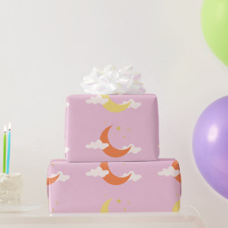 Papier Cadeau Lune et étoiles
