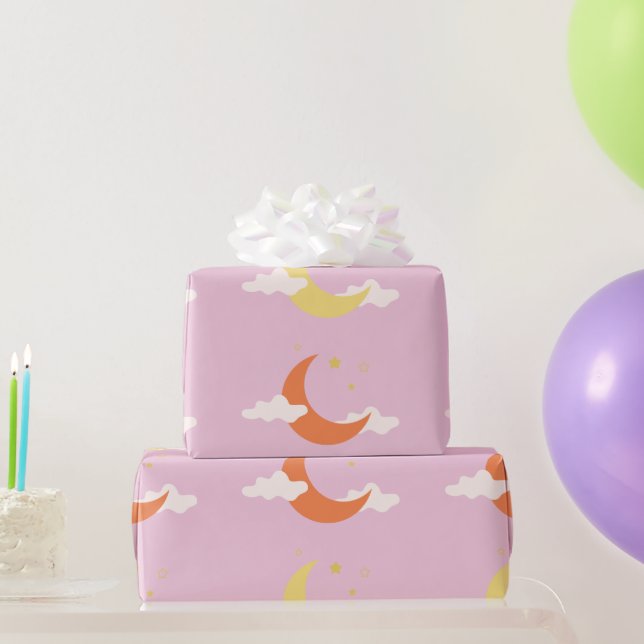 Papier Cadeau Lune et étoiles (Cadeaux de fête)