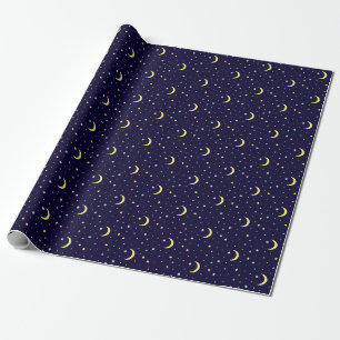 Papier Cadeau Lunes et étoiles.