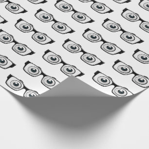 Papier Cadeau lunettes à cadre noir avec lunettes