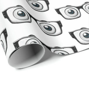Papier Cadeau lunettes à cadre noir avec lunettes