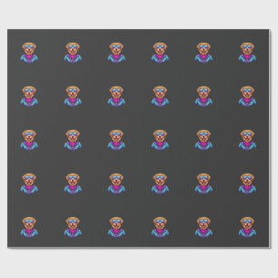 Papier Cadeau Lunettes de soleil pour chien mignon Art néon rétr