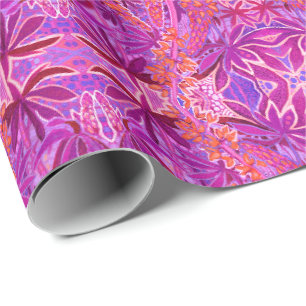 Papier Cadeau Lupine Fleur Bohême Boho Arabesque Motif rose