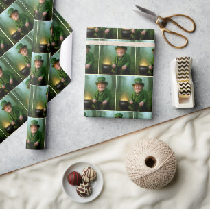 Papier Cadeau Lutin irlandais avec un pot d'or