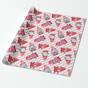 Papier Cadeau Lutins dans le rouge de Noël