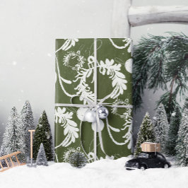 Papier Cadeau Lux Christmas Elegant Baubles on Green
