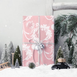 Papier Cadeau Lux Christmas Elegant Baubles on Pink