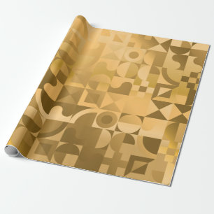 Papier Cadeau Luxe doré géométrique sans couture motif