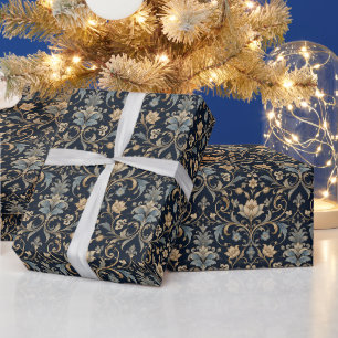 Papier Cadeau Luxe Élégant Floral Filigrane