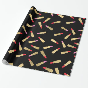 Papier Cadeau Luxe Glam Lipstick Motif en noir