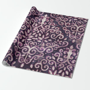 Papier Cadeau Luxe violet et tan damassé sans couture motif