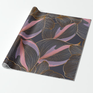 Papier Cadeau Luxury golden seamless floral background with trop