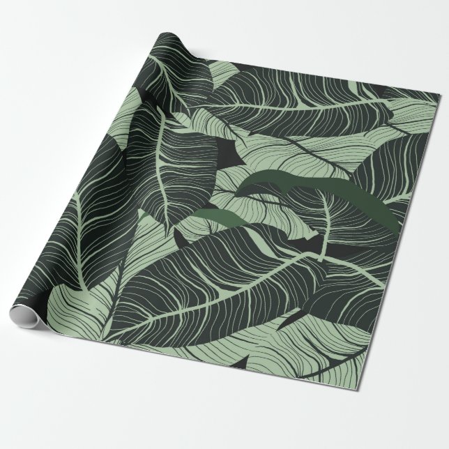 Papier Cadeau Luxury nature leaves background. Floral pattern, T (Déroulé)