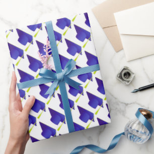 Papier Cadeau Lycée, Collège bleu Casquette Motif