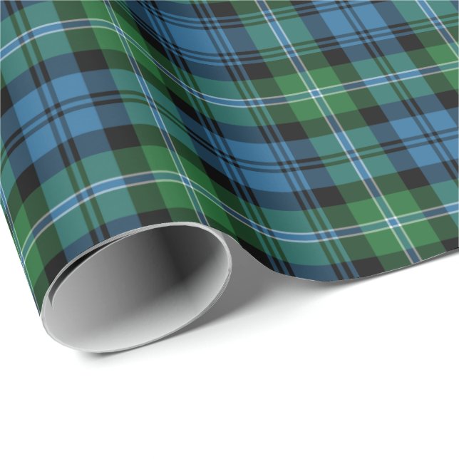 Papier Cadeau Lyon Clan Tartan Irish Plaid Motif (Coin rond)