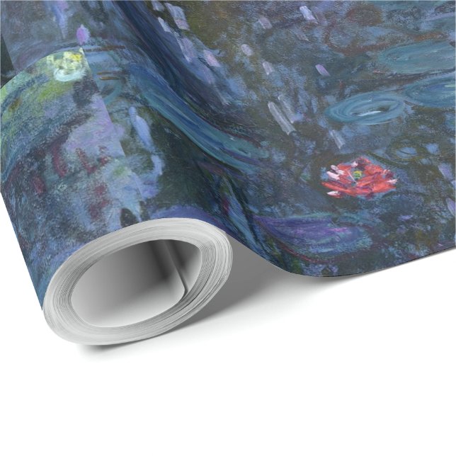 Papier Cadeau Lys d'eau Monet et réflexions d'un saule (Coin rond)