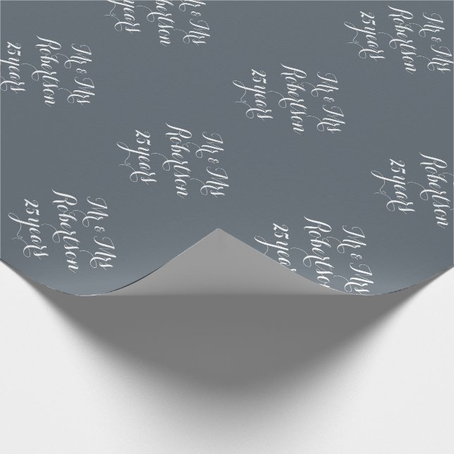 Papier Cadeau M. et Mme 25e anniversaire mariage papier d'emball (Coin)